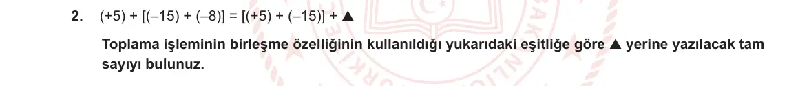 7. Sınıf Matematik 2023-2024 1. Dönem 1. Yazılı 3. Bölüm 2. Soru görseli