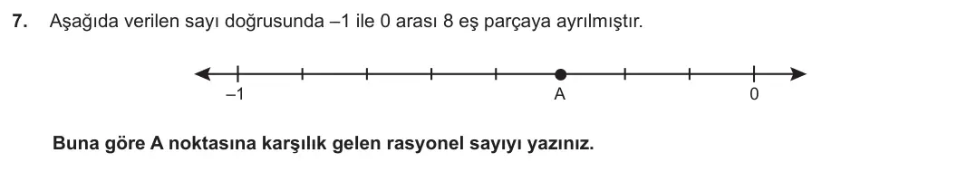 7. Sınıf Matematik 2023-2024 1. Dönem 1. Yazılı 3. Bölüm 7. Soru görseli