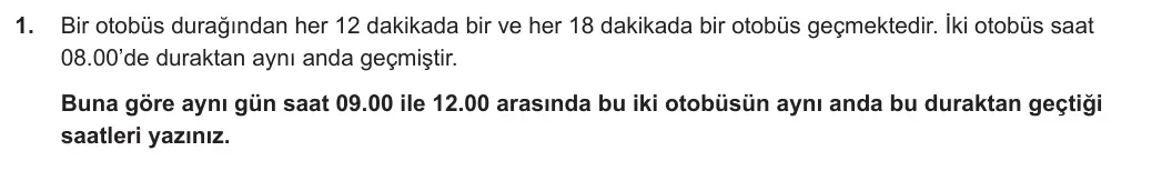8. Sınıf Matematik 2023-2024 1. Dönem 1. Yazılı 1. Bölüm 1. Soru görseli