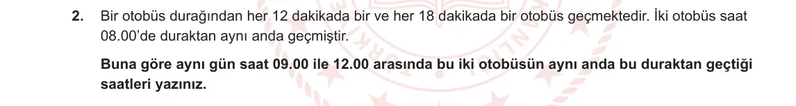 8. Sınıf Matematik 2023-2024 1. Dönem 1. Yazılı 2. Bölüm 2. Soru görseli