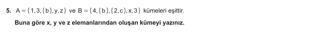 9. Sınıf Matematik 2023-2024 1. Dönem 1. Yazılı 3. Bölüm 5. Soru görseli (1/2)