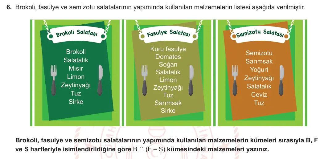9. Sınıf Matematik 2023-2024 1. Dönem 1. Yazılı 3. Bölüm 6. Soru görseli (1/2)