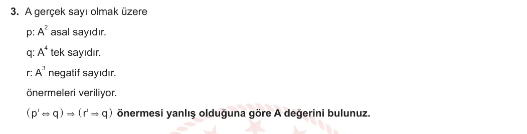 9. Sınıf Matematik 2023-2024 1. Dönem 1. Yazılı 4. Bölüm 3. Soru görseli