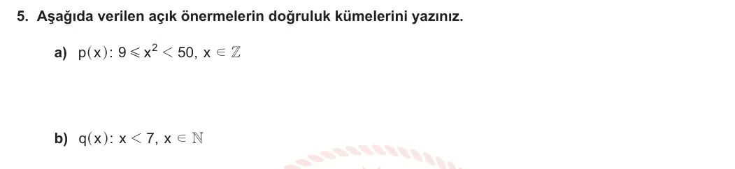 9. Sınıf Matematik 2023-2024 1. Dönem 1. Yazılı 4. Bölüm 5. Soru görseli