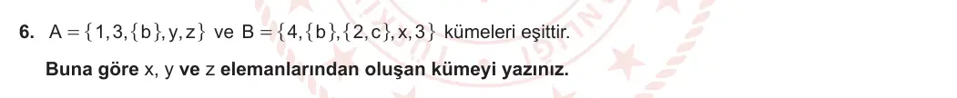 9. Sınıf Matematik 2023-2024 1. Dönem 1. Yazılı 4. Bölüm 6. Soru görseli (1/2)