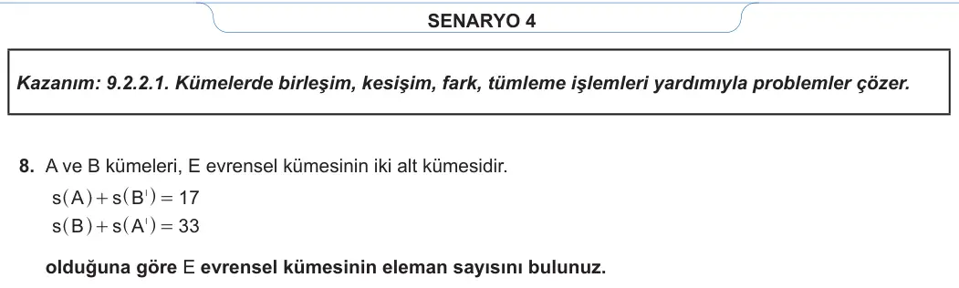 9. Sınıf Matematik 2023-2024 1. Dönem 1. Yazılı 4. Bölüm 7. Soru görseli (2/2)