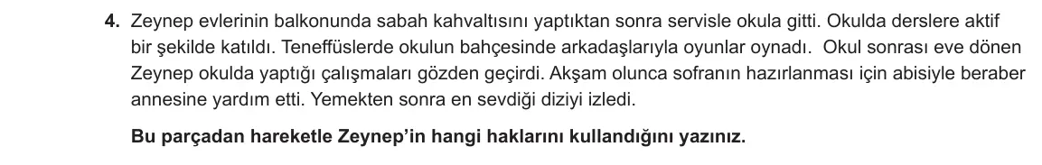 5. Sınıf Sosyal Bilgiler 2023-2024 1. Dönem 1. Yazılı 1. Bölüm 4. Soru görseli