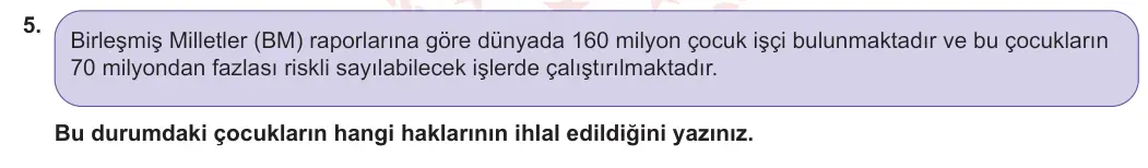 5. Sınıf Sosyal Bilgiler 2023-2024 1. Dönem 1. Yazılı 2. Bölüm 5. Soru görseli
