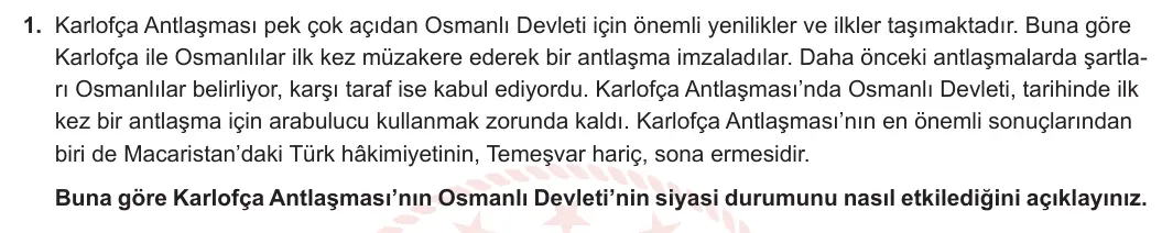 11. Sınıf Tarih 2023-2024 1. Dönem 1. Yazılı 2. Bölüm 1. Soru görseli