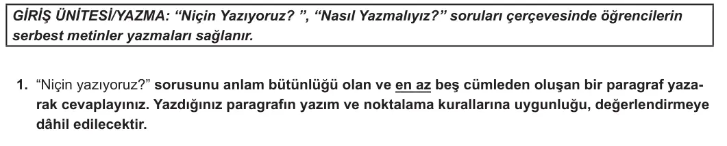 9. Sınıf Türk Dili ve Edebiyatı 2023-2024 1. Dönem 1. Yazılı 1. Bölüm 1. Soru görseli