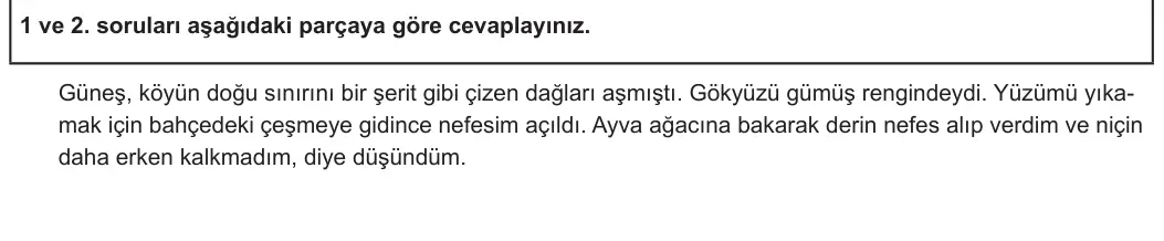 5. Sınıf Türkçe 2023-2024 1. Dönem 1. Yazılı 1. Bölüm 1. Soru görseli