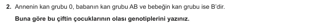 10. Sınıf Biyoloji 2023-2024 1. Dönem 2. Yazılı 2. Bölüm 2. Soru görseli