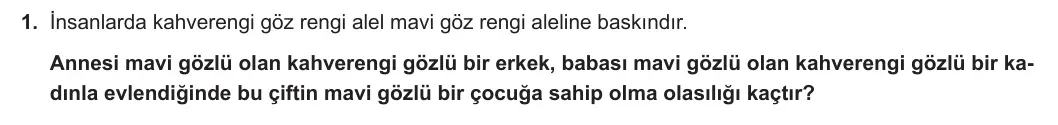 10. Sınıf Biyoloji 2023-2024 1. Dönem 2. Yazılı 3. Bölüm 1. Soru görseli