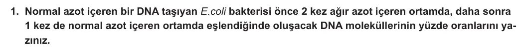 12. Sınıf Biyoloji 2023-2024 1. Dönem 2. Yazılı 3. Bölüm 1. Soru görseli