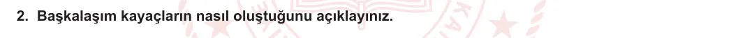 10. Sınıf Coğrafya 2023-2024 1. Dönem 2. Yazılı 1. Bölüm 2. Soru görseli