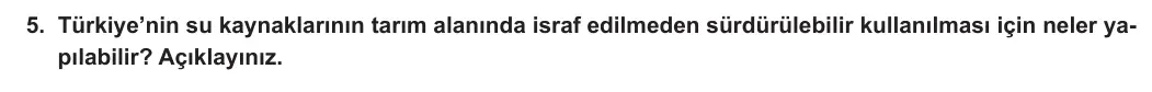 10. Sınıf Coğrafya 2023-2024 1. Dönem 2. Yazılı 1. Bölüm 5. Soru görseli