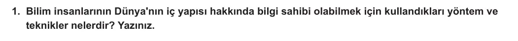 10. Sınıf Coğrafya 2023-2024 1. Dönem 2. Yazılı 2. Bölüm 1. Soru görseli
