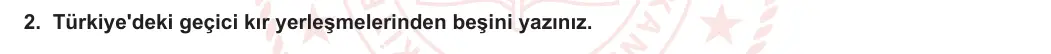 11. Sınıf Coğrafya 2023-2024 1. Dönem 2. Yazılı 1. Bölüm 2. Soru görseli