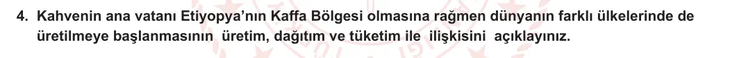 11. Sınıf Coğrafya 2023-2024 1. Dönem 2. Yazılı 1. Bölüm 4. Soru görseli