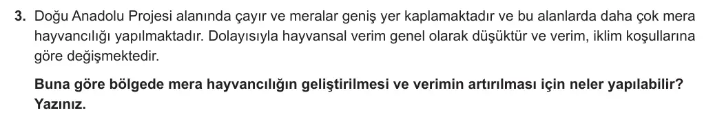 12. Sınıf Coğrafya 2023-2024 1. Dönem 2. Yazılı 2. Bölüm 3. Soru görseli