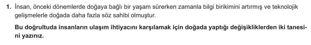 9. Sınıf Coğrafya 2023-2024 1. Dönem 2. Yazılı 2. Bölüm 1. Soru görseli