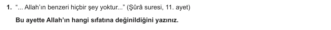 10. Sınıf Din Kültürü ve Ahlak Bilgisi 2023-2024 1. Dönem 2. Yazılı 2. Bölüm 1. Soru görseli