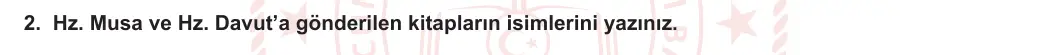 6. Sınıf Din Kültürü ve Ahlak Bilgisi 2023-2024 1. Dönem 2. Yazılı 2. Bölüm 2. Soru görseli