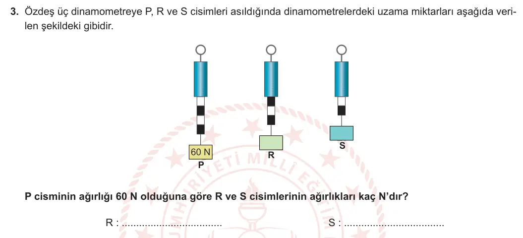 5. Sınıf Fen Bilimleri 2023-2024 1. Dönem 2. Yazılı 1. Bölüm 3. Soru görseli