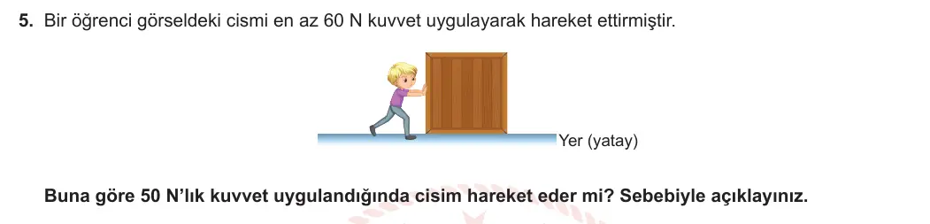 5. Sınıf Fen Bilimleri 2023-2024 1. Dönem 2. Yazılı 1. Bölüm 5. Soru görseli