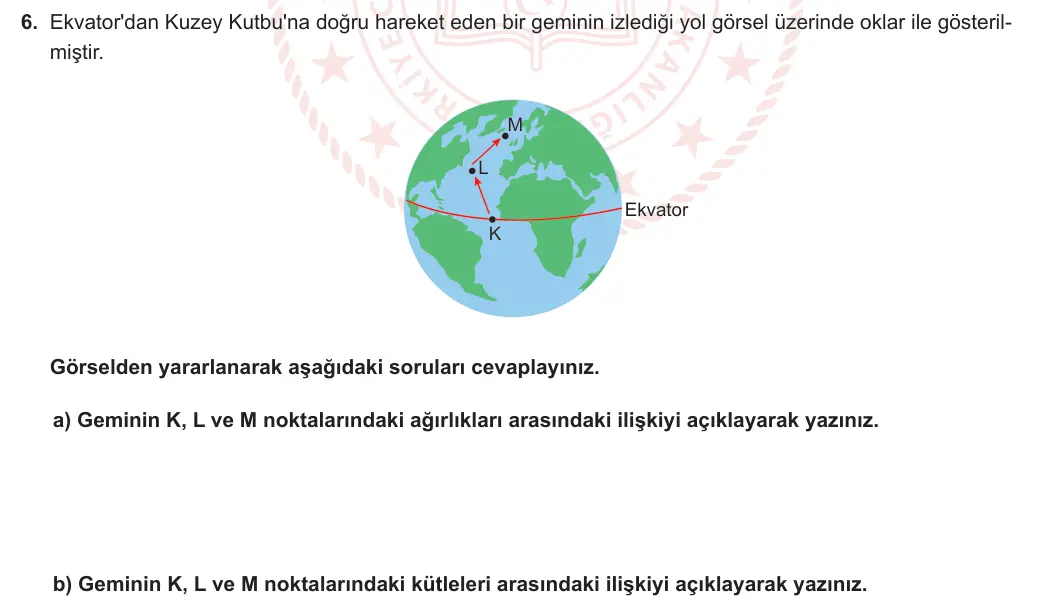 7. Sınıf Fen Bilimleri 2023-2024 1. Dönem 2. Yazılı 1. Bölüm 6. Soru görseli (1/2)