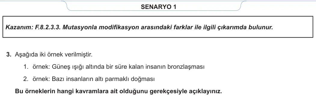 8. Sınıf Fen Bilimleri 2023-2024 1. Dönem 2. Yazılı 1. Bölüm 2. Soru görseli (2/2)