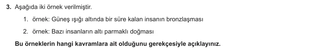 8. Sınıf Fen Bilimleri 2023-2024 1. Dönem 2. Yazılı 1. Bölüm 3. Soru görseli (1/2)