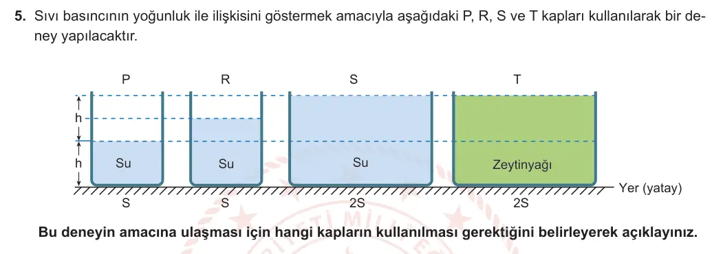 8. Sınıf Fen Bilimleri 2023-2024 1. Dönem 2. Yazılı 1. Bölüm 5. Soru görseli