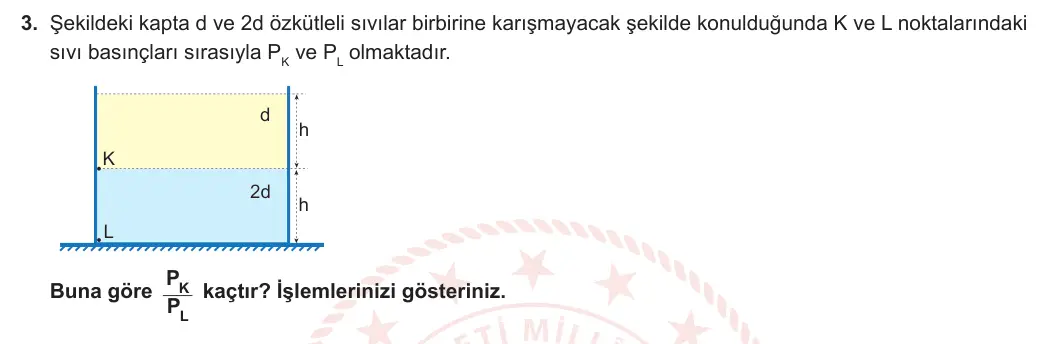 10. Sınıf Fizik 2023-2024 1. Dönem 2. Yazılı 1. Bölüm 3. Soru görseli