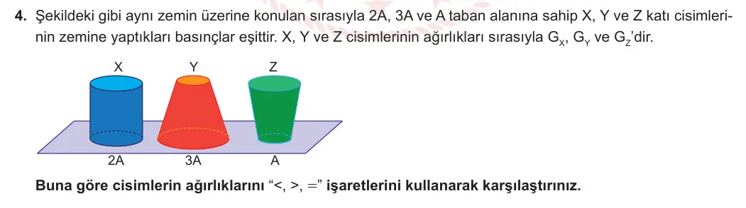 10. Sınıf Fizik 2023-2024 1. Dönem 2. Yazılı 1. Bölüm 4. Soru görseli