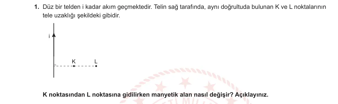 10. Sınıf Fizik 2023-2024 1. Dönem 2. Yazılı 2. Bölüm 1. Soru görseli