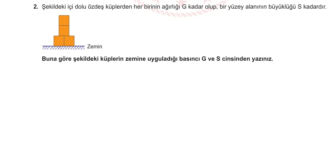 10. Sınıf Fizik 2023-2024 1. Dönem 2. Yazılı 2. Bölüm 2. Soru görseli