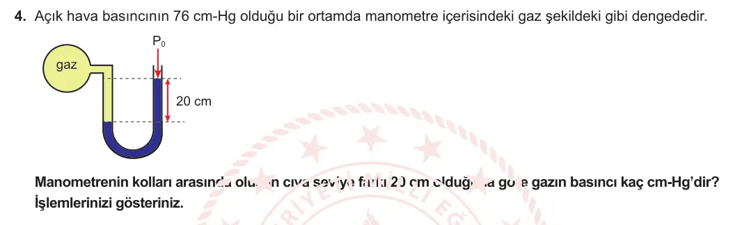 10. Sınıf Fizik 2023-2024 1. Dönem 2. Yazılı 2. Bölüm 4. Soru görseli