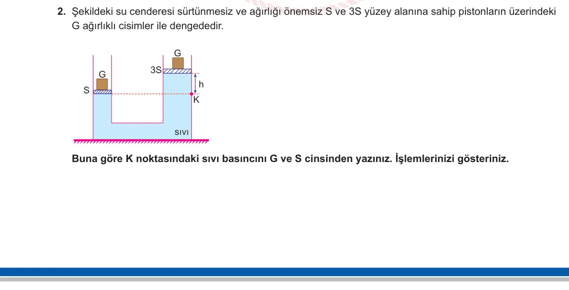 10. Sınıf Fizik 2023-2024 1. Dönem 2. Yazılı 3. Bölüm 2. Soru görseli