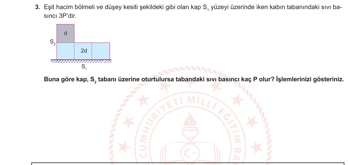 10. Sınıf Fizik 2023-2024 1. Dönem 2. Yazılı 3. Bölüm 3. Soru görseli