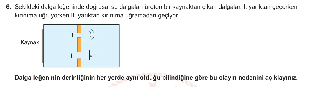 12. Sınıf Fizik 2023-2024 1. Dönem 2. Yazılı 1. Bölüm 6. Soru görseli
