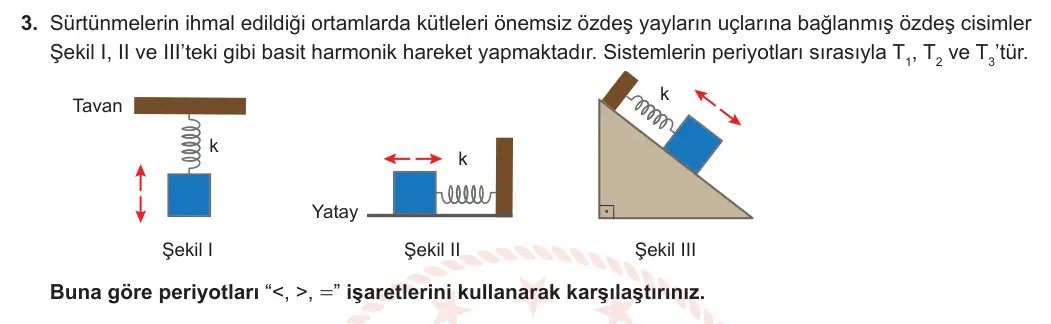 12. Sınıf Fizik 2023-2024 1. Dönem 2. Yazılı 2. Bölüm 3. Soru görseli
