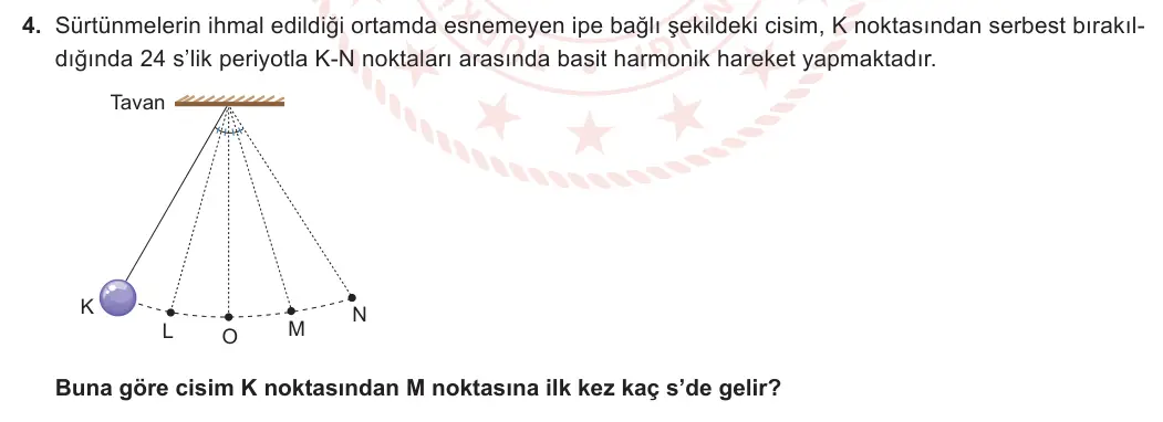 12. Sınıf Fizik 2023-2024 1. Dönem 2. Yazılı 2. Bölüm 4. Soru görseli
