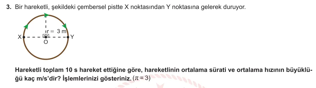 9. Sınıf Fizik 2023-2024 1. Dönem 2. Yazılı 3. Bölüm 3. Soru görseli