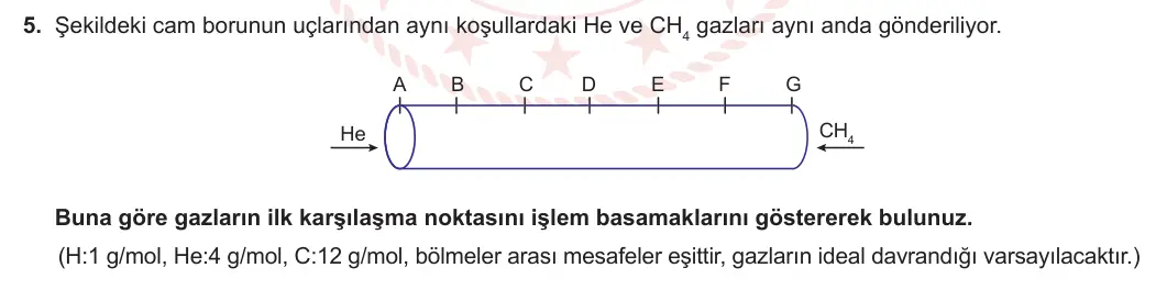 11. Sınıf Kimya 2023-2024 1. Dönem 2. Yazılı 2. Bölüm 5. Soru görseli