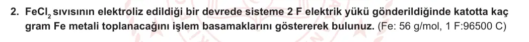 12. Sınıf Kimya 2023-2024 1. Dönem 2. Yazılı 2. Bölüm 2. Soru görseli