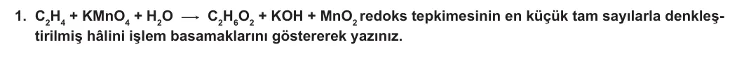 12. Sınıf Kimya 2023-2024 1. Dönem 2. Yazılı 3. Bölüm 1. Soru görseli