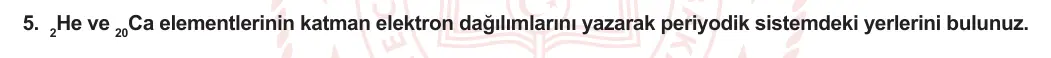 9. Sınıf Kimya 2023-2024 1. Dönem 2. Yazılı 1. Bölüm 5. Soru görseli