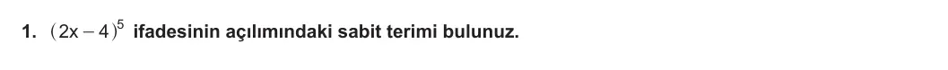 10. Sınıf Matematik 2023-2024 1. Dönem 2. Yazılı 1. Bölüm 1. Soru görseli