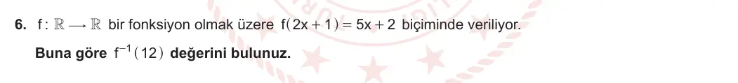 10. Sınıf Matematik 2023-2024 1. Dönem 2. Yazılı 1. Bölüm 6. Soru görseli (1/2)